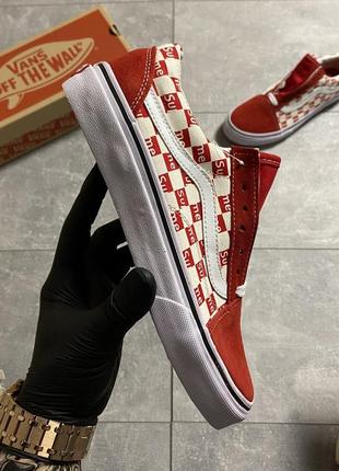 Vans old skool red supreme 🆕 жіночі кросівки ванс 🆕 червоні