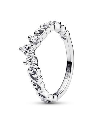 Оригинал пандора оригинальное серебряное кольцо 192232c01 серебро корона тиара принцесса королева с камнями прозрачные камни камешки с биркой новый