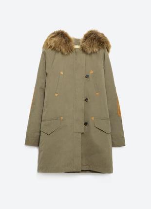 Куртка парку Ha знімною хутряною підстібкою zara оригінал р.xs