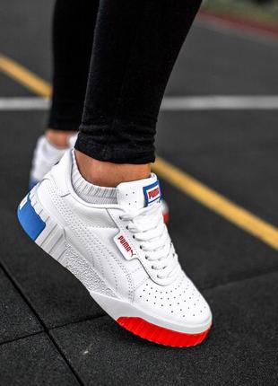 Puma cali white/red/blue🆕 женские кроссовки пума 🆕 белый/синий/красный4 фото