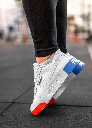 Puma cali white/red/blue🆕 женские кроссовки пума 🆕 белый/синий/красный3 фото