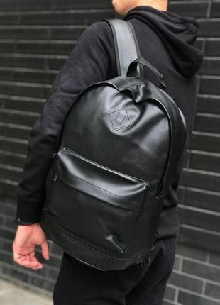 Городской рюкзак  черный под кожу женский \ мужской