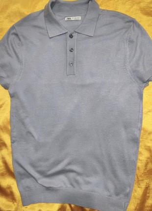 Стильная фирменная нарядная футболка тенниска кофта поло катон шелк бренд.zara.c-м8 фото