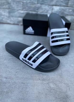 Adidas 🆕 мужские сланцы/тапки/шлепанцы 🆕 белый/черный3 фото