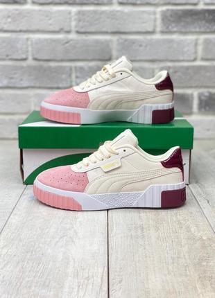 Puma cali 🆕 шикарные женские кроссовки пума 🆕 розовые с персиковым5 фото