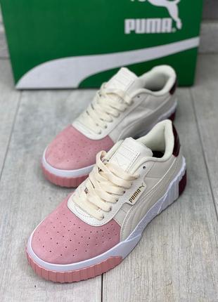 Puma cali 🆕 шикарные женские кроссовки пума 🆕 розовые с персиковым6 фото