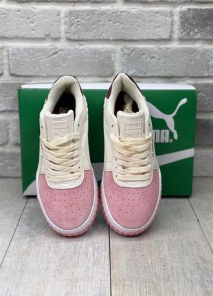 Puma cali 🆕 шикарные женские кроссовки пума 🆕 розовые с персиковым8 фото