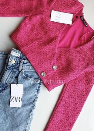 Эффектный укороченный жакет zara