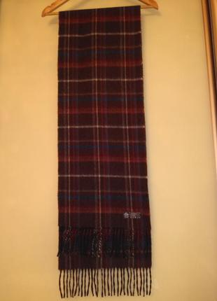 Вовняний /кашеміровий шарф у клітинку woolmark (вовна, кашемір)2 фото