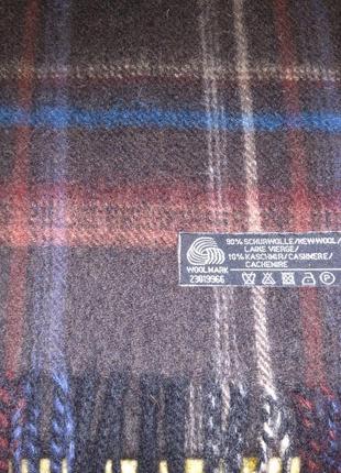 Вовняний /кашеміровий шарф у клітинку woolmark (вовна, кашемір)9 фото