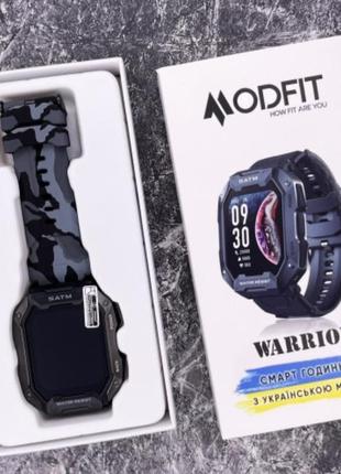 Розумний годинник modfit warrior all black camo band5 фото
