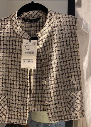 Твидовая блуза-жакет zara