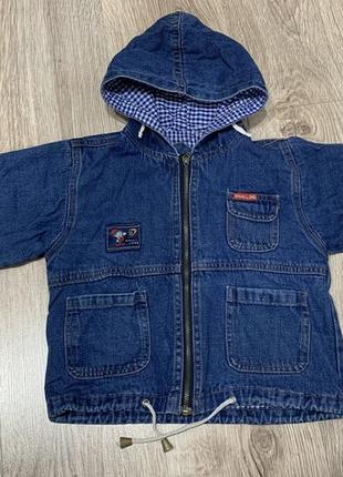 Джинсовка, куртка джинсовая с капюшоном на мальчика 4-5 лет