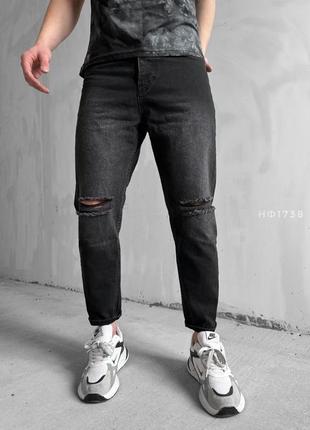 Чоловічі якісні джинси , стильні джинси з порізами зручні та комфортні , повсякденні джинси3 фото