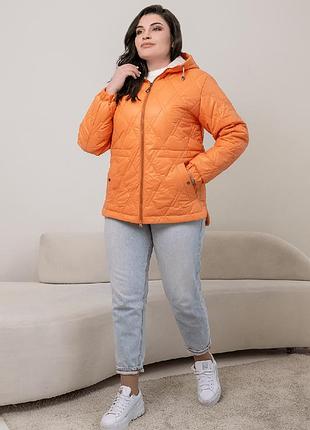 Весняна пряма коротка куртка на тинсулейті еліна великих розмірів 44-58 розміри різні кольори2 фото