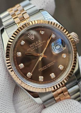 Швейцарские часы rolex datejust chocolate diamond 36 mm- lady