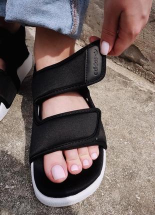 Adidas sandal adilette 3.0 balck  🆕 женские босоножки адидас 🆕 белый/серый7 фото