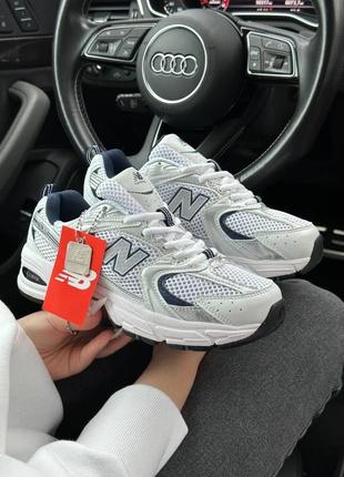 New balance 530 white silver navy premium2 фото