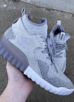 Красовки adidas originals tubular x primeknit "solid grey"