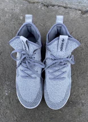 Красовки adidas originals tubular x primeknit "solid grey"2 фото