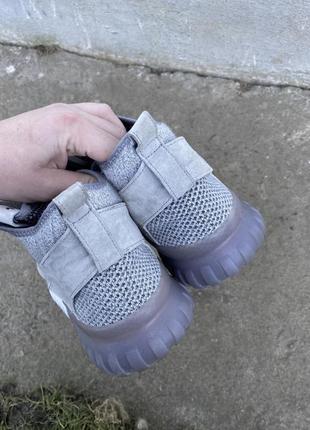 Красовки adidas originals tubular x primeknit "solid grey"4 фото