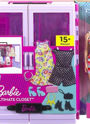 Лялька та ігровий набір barbie fashionistas, чудова шафа з одягом барбі4 фото