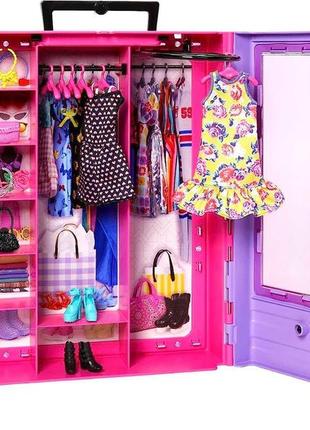 Лялька та ігровий набір barbie fashionistas, чудова шафа з одягом барбі1 фото