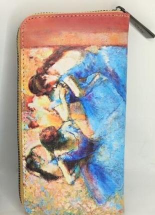 Кошелек женский kevin на молнии бежево-синий