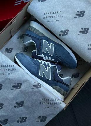 New balance 574 premium blue reflective6 фото