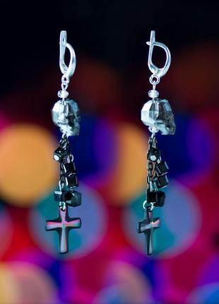 Сережки sculls + cross