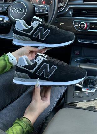 New balance 574 premium black white