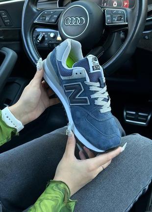 New balance 574 premium blue navy5 фото