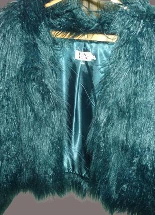 Стильная, пушистая, шуба, укороченная, меховой жакет, linn ahlbork x na-kd