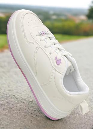 Дитячі кросівки "fio" білі з фіолетовим2 фото