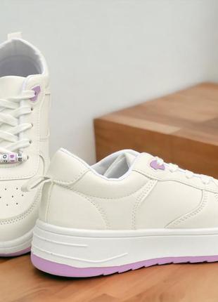 Дитячі кросівки "fio" білі з фіолетовим4 фото