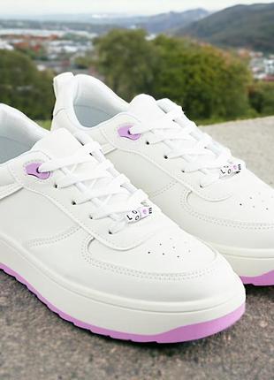 Дитячі кросівки "fio" білі з фіолетовим6 фото