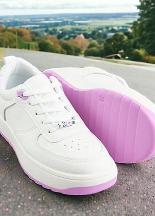 Дитячі кросівки "fio" білі з фіолетовим7 фото