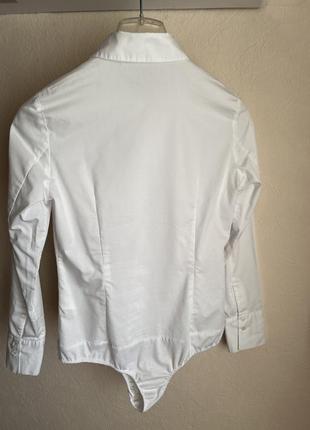 Блузка белая боди. размер 38 /s-m7 фото