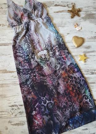 Шикарное,длинное-в пол,воздушное платье-сарафан на запах,большого размера,румыния1 фото