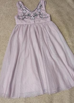 Платье с вышивкой бисером и паэтками1 фото