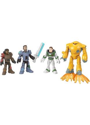 Набір з 4 фігурок imaginext disney and pixar lightyear jr. zap patrol multipack with buzz lightyear toy