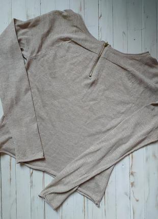 Бежева приємна кофтинка з блискітками 4