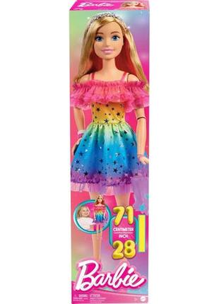 Ростова barbie rainbow dress в веселковій сукні, блондинка 71 см blond hair3 фото