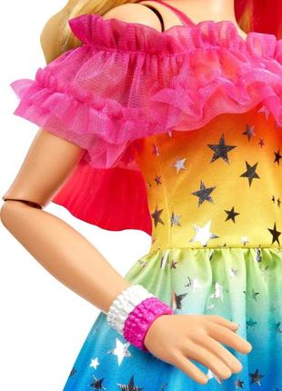 Ростова barbie rainbow dress в веселковій сукні, блондинка 71 см blond hair6 фото