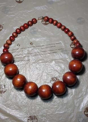 Ожерелье деревянное, винтаж, этно, бохо