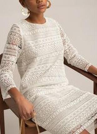 Ажурна біла сукня з мережива yessica2 фото