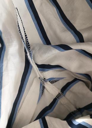 Штани білі ,смужка - темно синя та блакитна4 фото