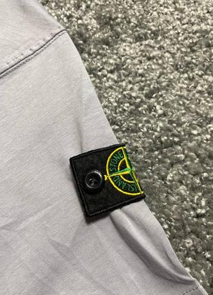 Стильная футболка от stone island белая3 фото