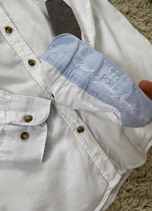 Базовая белая рубашка с латками на рукавах,h&m,p.42-446 фото