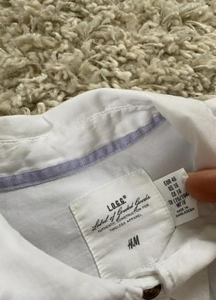 Базовая белая рубашка с латками на рукавах,h&m,p.42-445 фото